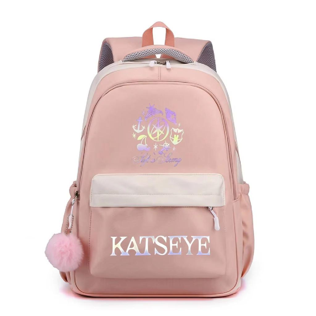 Kids Unisex KATSEYE Printed Backpack Student School Waterproof Big Bag