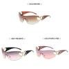 Y2k Herz Sonnenbrille Mode Randlos UV400 Sonnenschutz Für Street Style