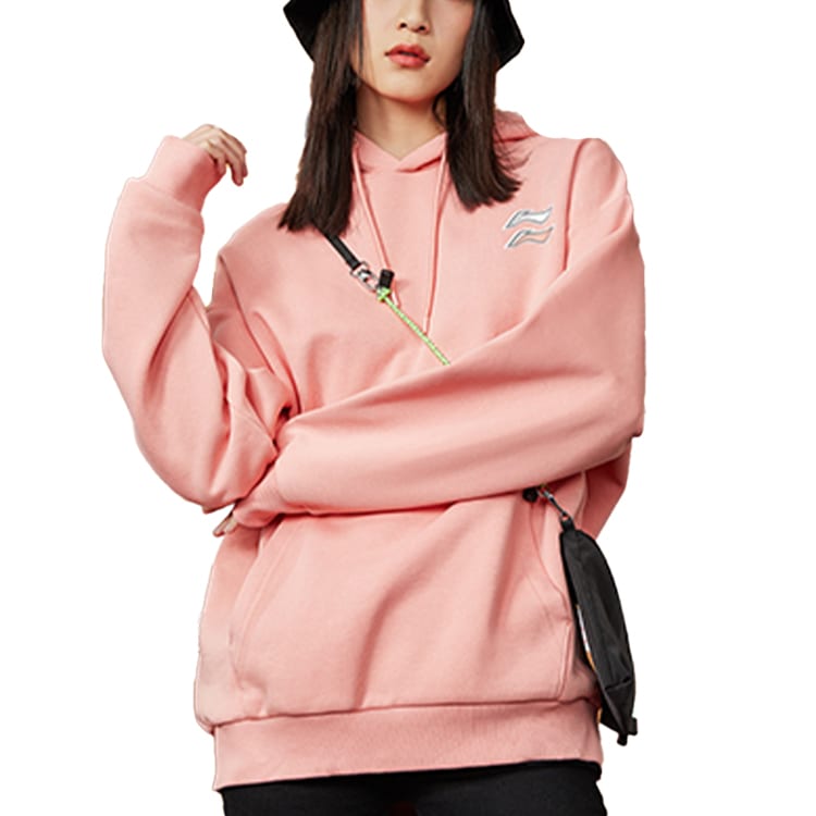 Li Ning Sports Fashion Collection Sweatshirts Unisex Pink Hooded Thickened Regular AWDQB38-6