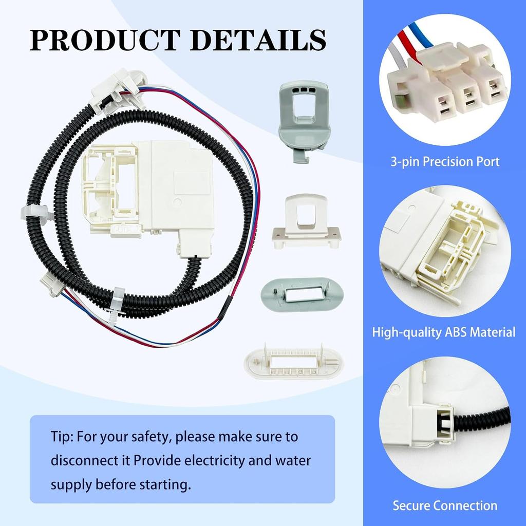 290D3070P002 WH08X32697 WH08X37938 Washer Lid Lock Switch Kit Assembly | Compatible with Ge Hotpoint ETW485ASW0WB GTW325ASW0WW GTW385ASW0WS