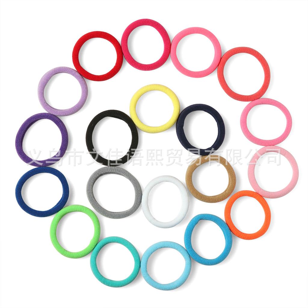 Solid Colors Seamless No Crease 4cm Hair Tie Elastic Nylon Ponytail Holders Fabric Hair Ropes Accessories for Toddlers Women