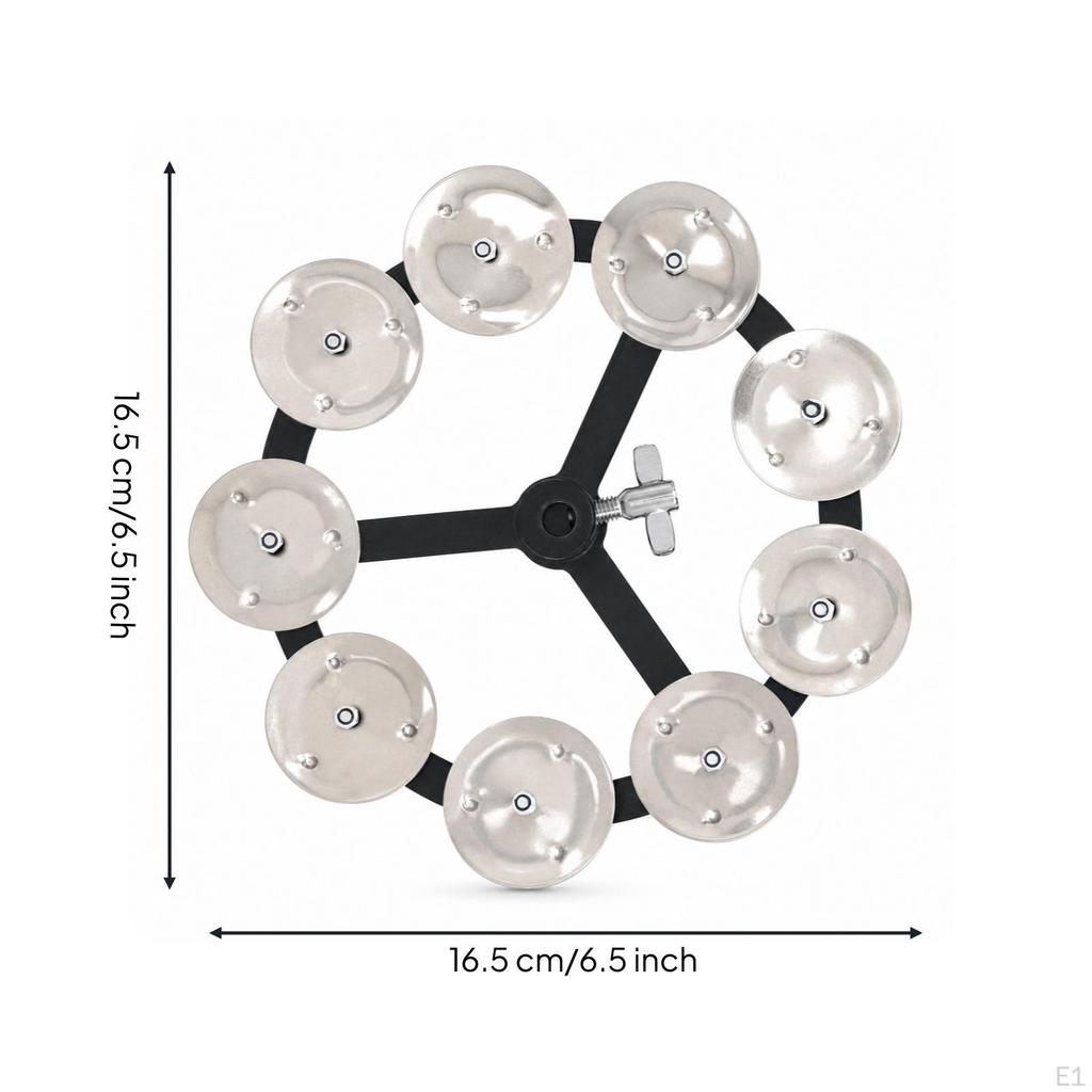 Cymbals HiHat Bell Compact Tambourine Copper with Metal Frame for
