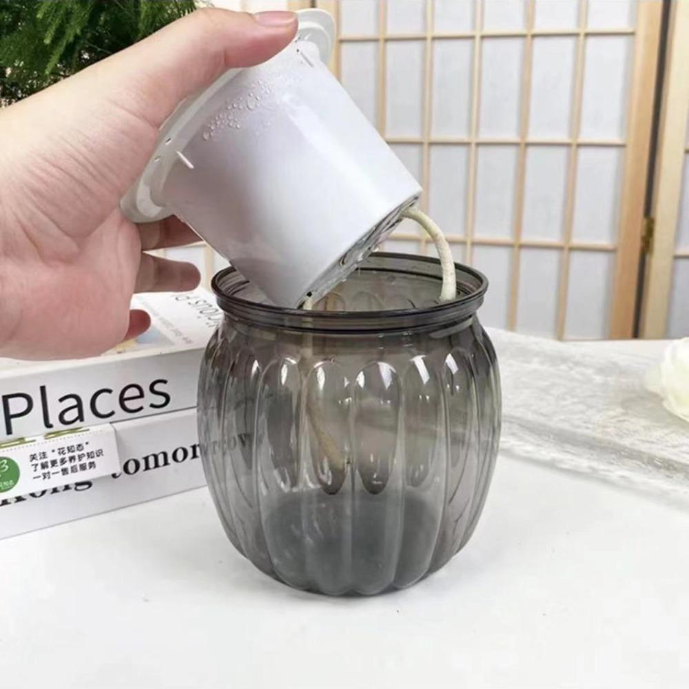 Nordic Style Water-Absorbing Flowerpot Transparent Automatic Watering Planter Garden Decor