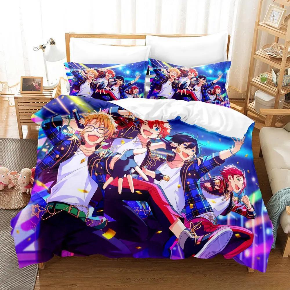 

Аниме Игра Ensemble Stars Постельный Комплект Односпальный Полуторный Двуспальный Кингсайз Комплект для Кровати Взрослый Детский Спальня Пододеяльник Комплекты Домашний Текстиль EU Twin 135x200cm