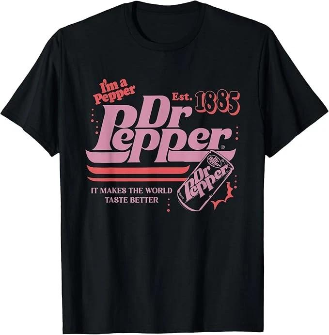 Dr. Pepper Retro Pop Makes The World Taste Better T-Shirt Size S-4XL XXXL