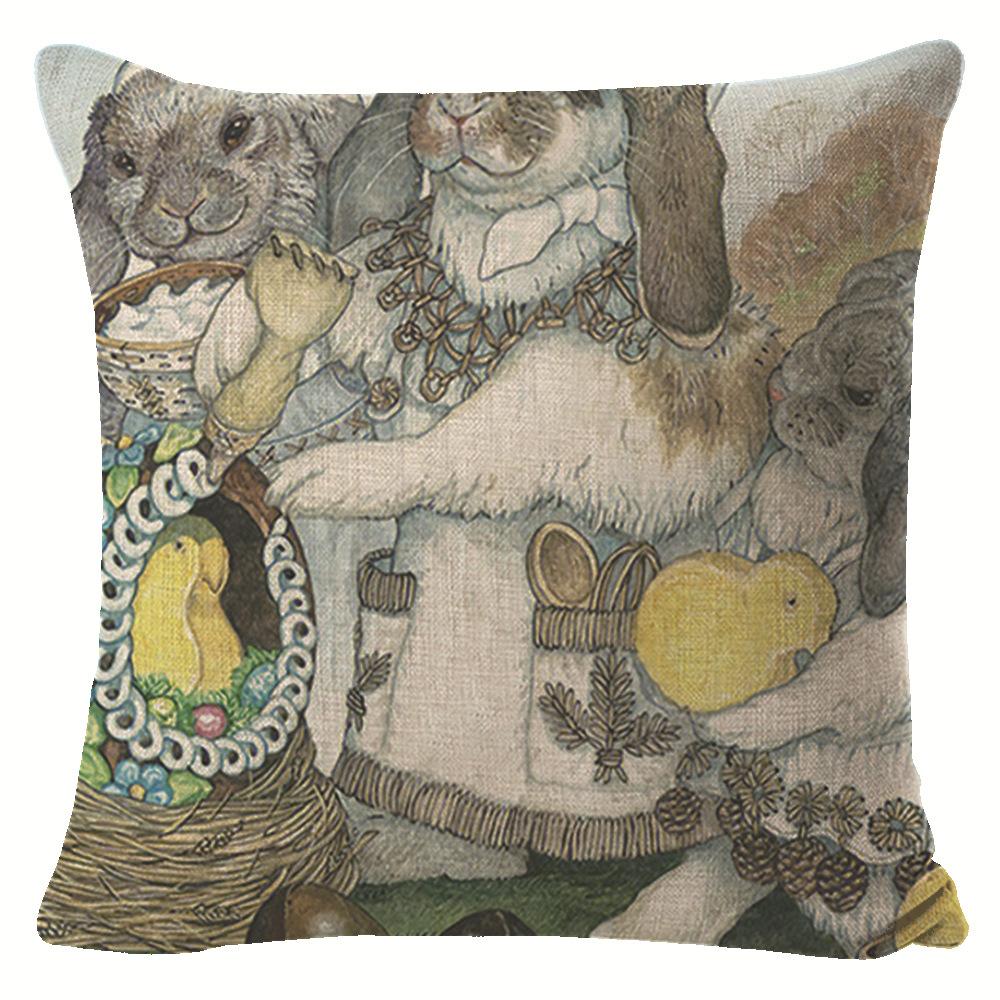 

Easter Egg Pillow, Cute Rabbit Sofa Cushion, Back Cushion, Nordic Cartoon Pillow 45 * 45cm pillowcase (excluding core)