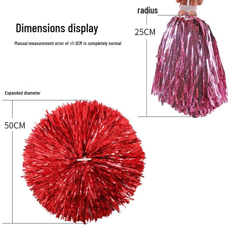 """6.1""" İnce Dişli Lazer Tarzı Ponponlar (Cheerleading & Cimnastik için) - Buzlu