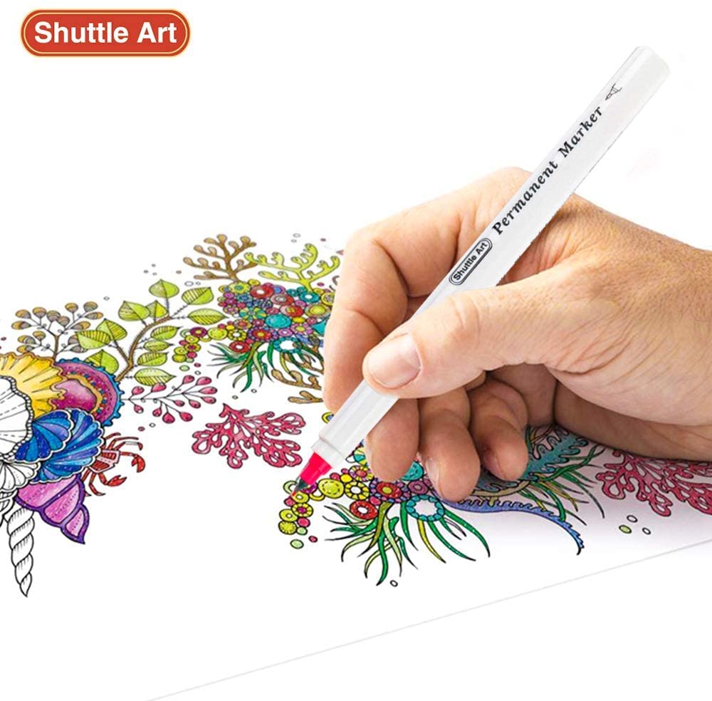 Shuttle Art Extra Fine Color Sign Name Permanent Can Be Used To Write On and For and Offices Oil-Based Pens, 30-Color Set, Point, 0.5mm, Pens,