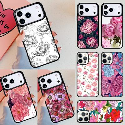 Peony Delicate Flower Phone Case For iPhone 17 Air 14 15 13 12 Max Cover For Apple 16e 11 Pro Max Plus Coque
