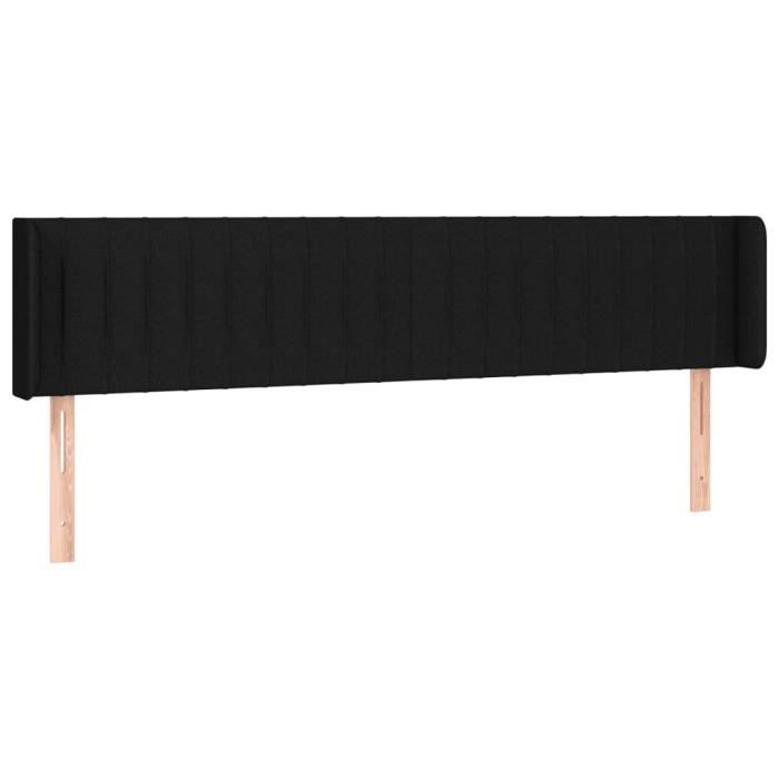 3123498 vidaXL LED Headboard Black 203x16x78-88 Cm Fabric