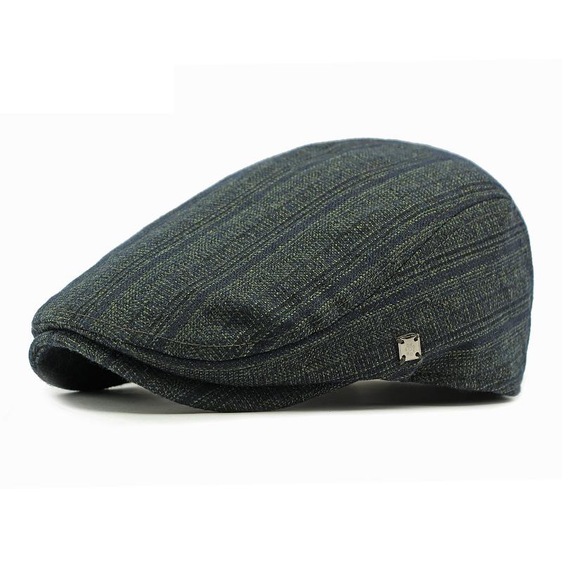 Peaked Cap British Retro Forward Hat Autumn Winter Beret Men's Velvet Warm Cap