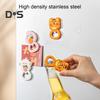 Stainless Steel Jar Opener 2 In 1 Labor Saving Animal Shape Can Opener Fridge Magnet Kitchen Supplies