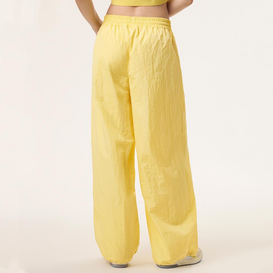 FILA X Hailey Collaboration SS25 Fashion Versatile Comfortable Lace-Up Casual Pants Unisex pants Yellow A71W523802F-YE
