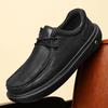 2026 Matte Leather Men's Casual Shoes - Lightweight, Wear-Resistant, Retro Style with Thick Sole - Trendy Spring Driving Footwear