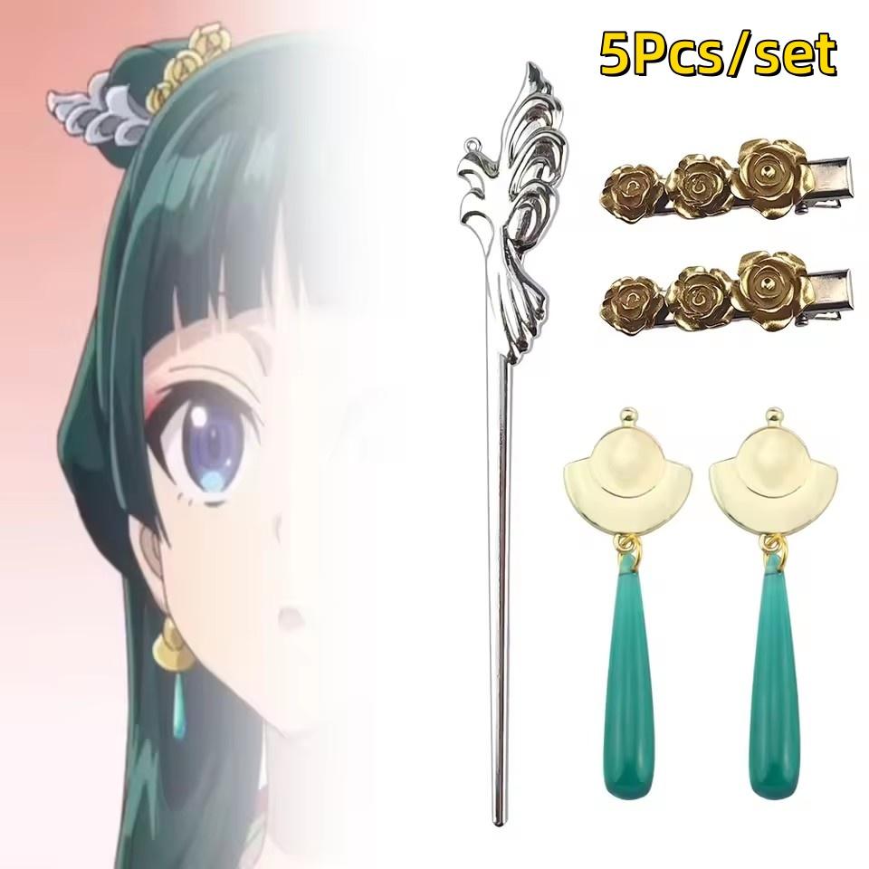 Jurnalele Farmacistului Clame de Păr din Aliaj Anime Cosplay Accesorii Elegante pentru Păr Recuzită Accesorii Cap Femei Fete Halloween Joc de Rol Clamă de Păr gray