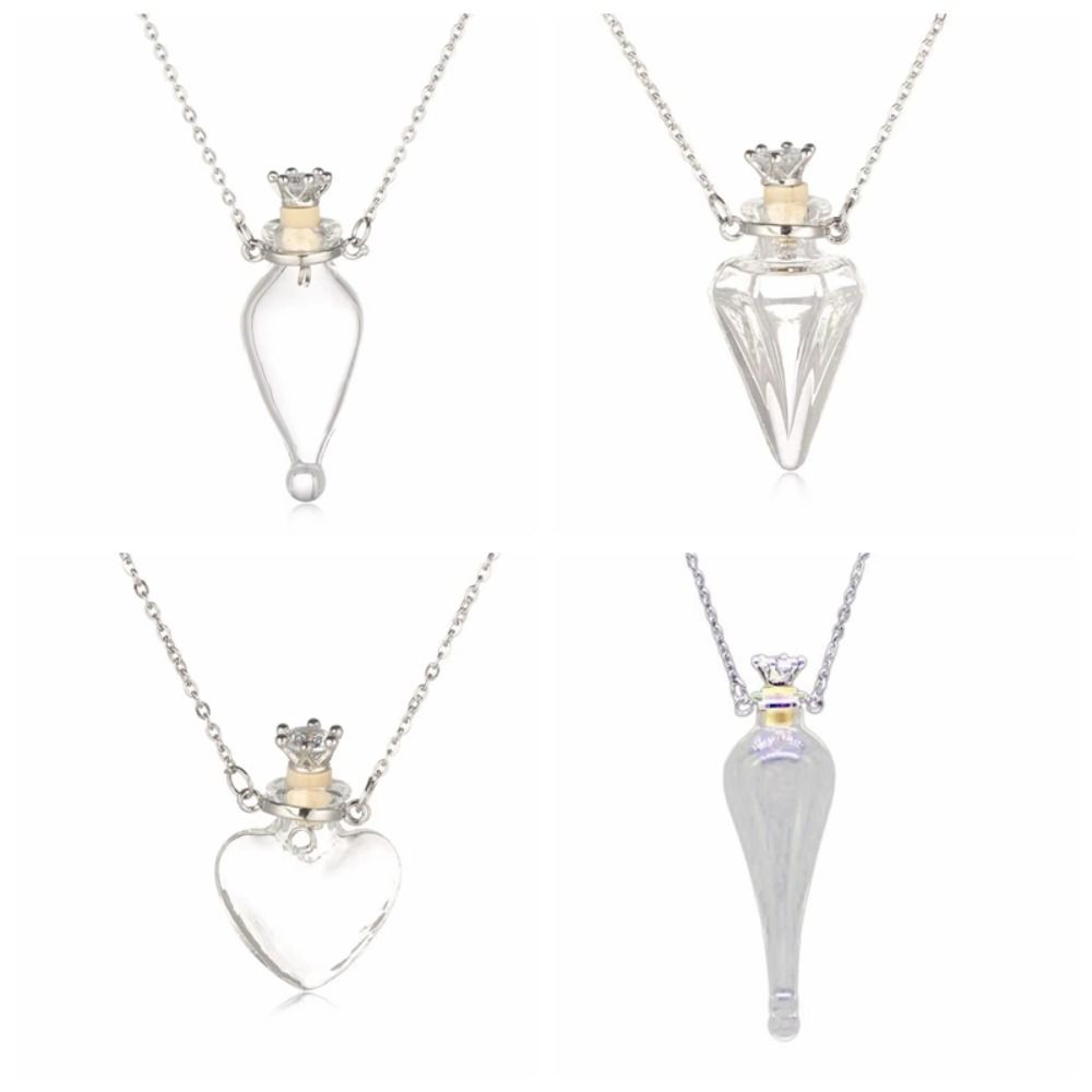 Water Drop Openable Necklace Glaze Bottle Mini Bottles Necklace Glaze Vial Pendant Keepsake
