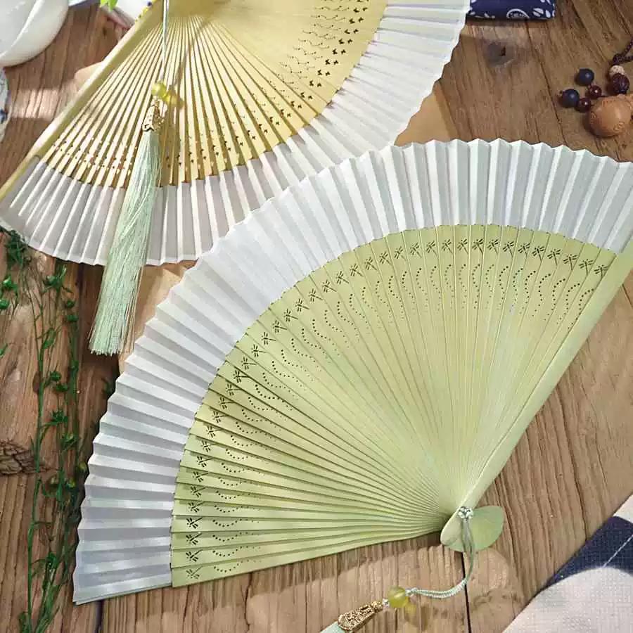 Folding Fan, Compact and Portable, Carved Folding Fan, New Chinese Style, Solid Color, Hollow Design, Chinese Style, Ancient Style, Hanfu Fan, Hanfu