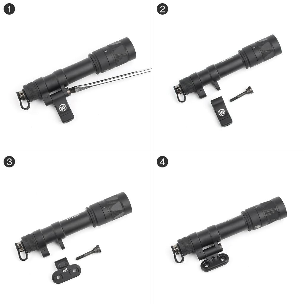 QIRUIMY M640W Scout Light Mlok and 20mm Rail Strobe Tactical Light with W Super Realistic Flashlight with Remote and Push Switch for Airsoft