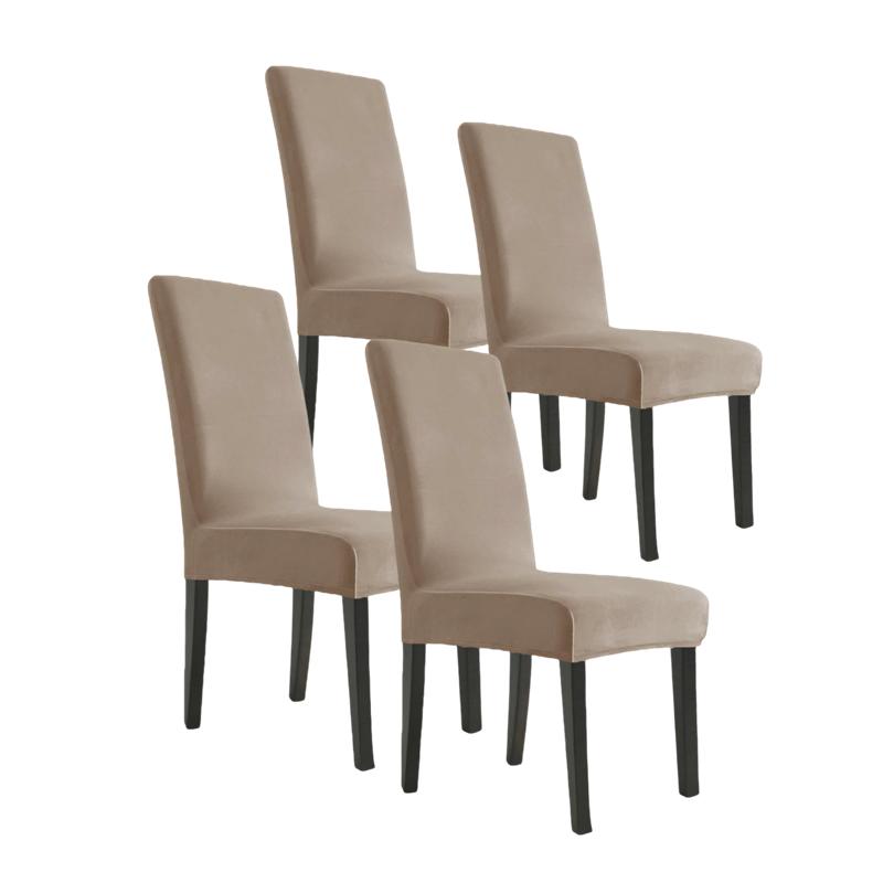 

Простая однотонная бархатная ткань 4 шт. чехлы на стулья супер мягкие чехлы на стулья для столовой чехлы для сидений стрейч для банкета осень зима Four Piece