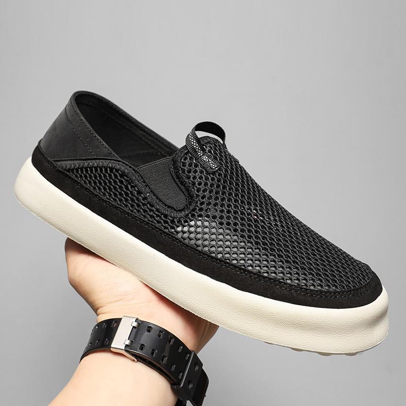 Fashion Simple Comfy Men Loafers Comfortable Summer Casual Shoes Fast Delivery Male Mesh Flats Breathable Driving Shoes Outdoor Sneakers
