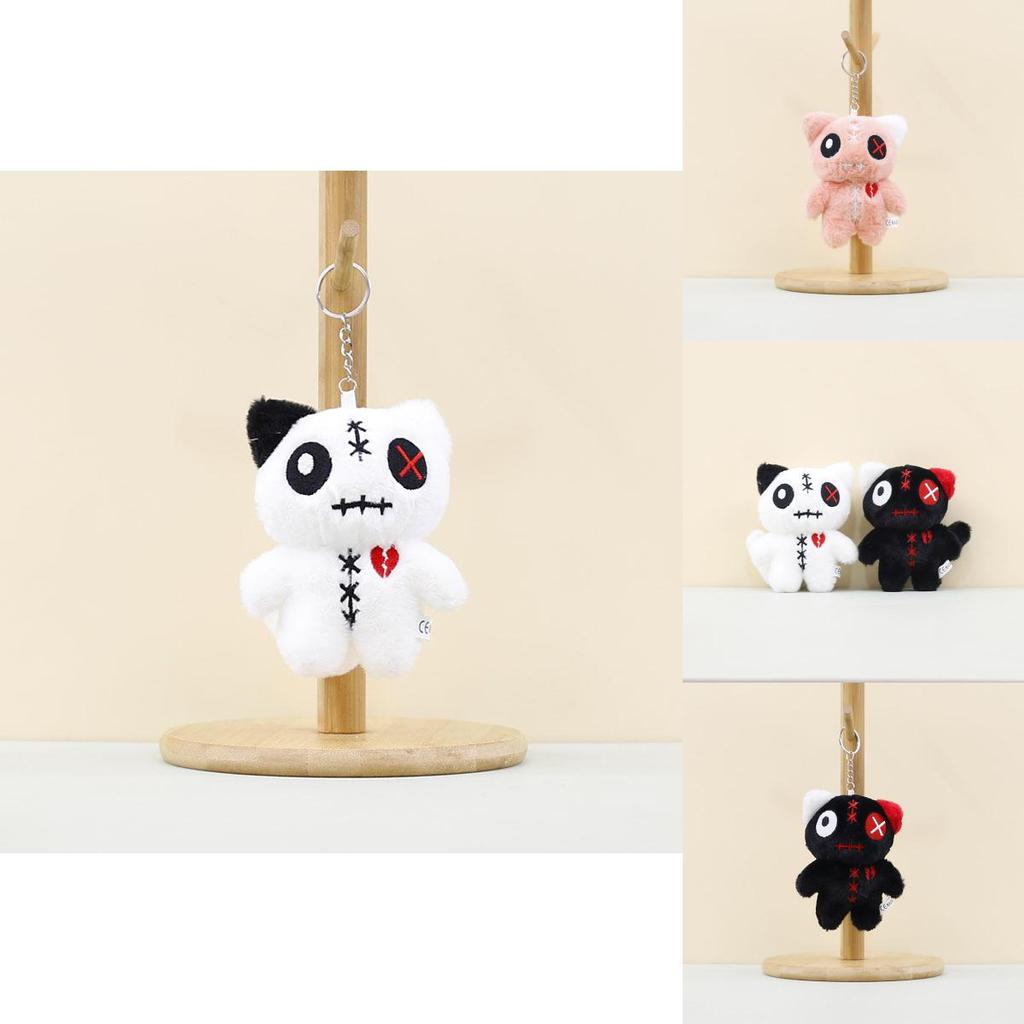 Adorable Plush Cat Keychain Alien Big Eye Cat Doll Soft Toy Bag Charm For Kids