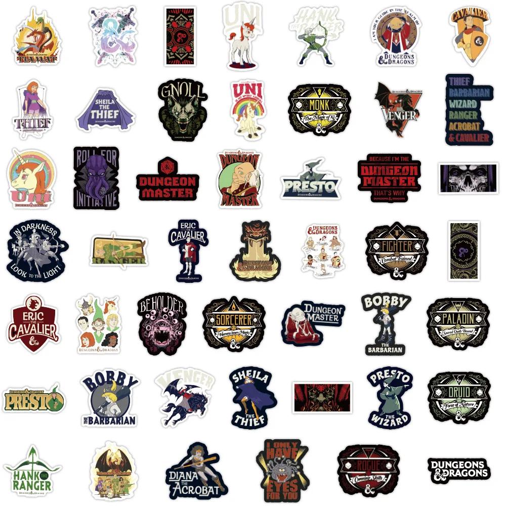 50/100PCS Dungeons & Dragons Stickers Cool Game Graffiti Sticker Scrapbook Luggage Laptop Guitar Car Bike Skateboard Toy