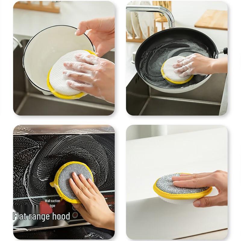 Non-Stick Kitchen Dishwashing Sponge & Double-Sided Scrubber Magic Wipe