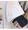 Women's Plus Size V-Neck Short-Sleeve Loose T-Shirt (Mid-Length, 200-350 Jin)