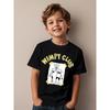 European Sizes Kids' Cute Wimpy Club Cartoon Graphic T-Shirt - Soft Short Sleeve Round Neck Top, Casual Casual Attire for Summer