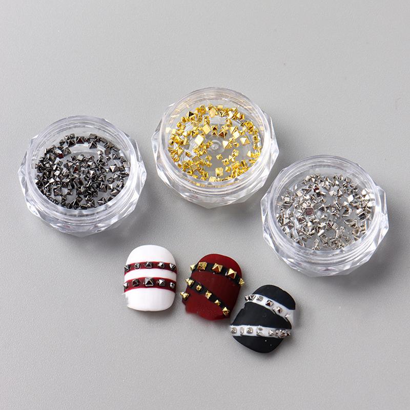 Punk Square Rivet Nail Decoration Nail Parts Charms Metal Rivet Manicure Supplies Mini Sparkling Nail Decoration Accessories