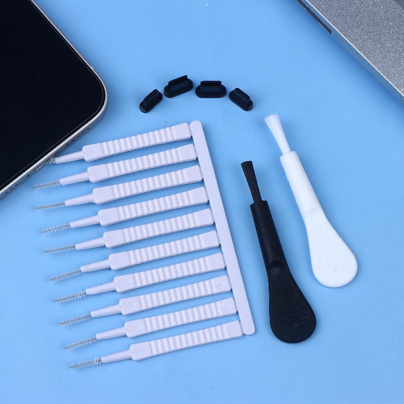 Cell Phone Charging Port Dust Plug With Cleaning Brush For 14 13 12 8 Pro Max Plus Type C Eearphone Cleaner Set