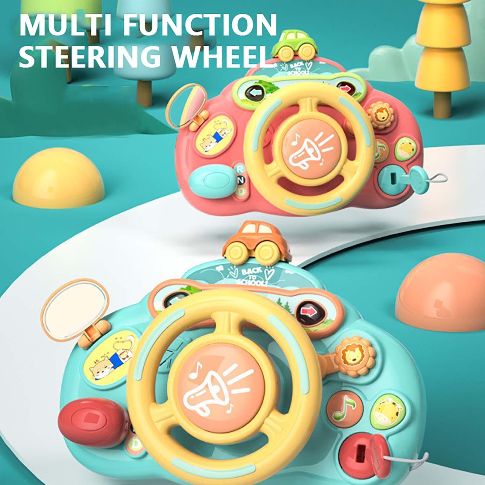 

(Гузи)Мультфильм Дети Рулевое колесо Игрушка с огнями Музыка Симулятор Вождение Автомобиля Cop-ilot Для малышей Дошкольное учреждение Интерактивные электрические игрушки