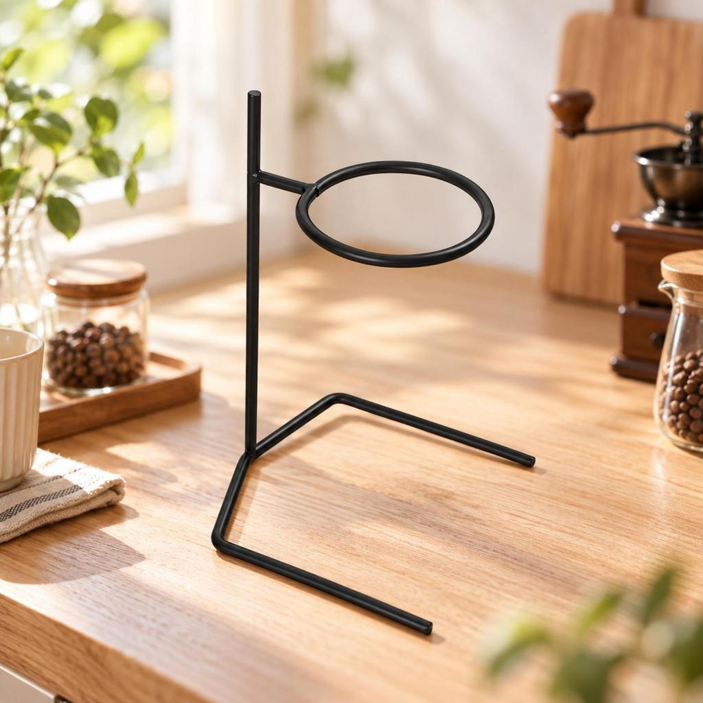 Adjustable Solid Wood Coffee Dripper Stand with Glass V60 and Server Set