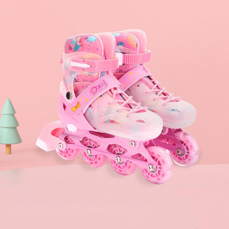 Jingxin Kids Adjustable Inline Roller Skates Set L