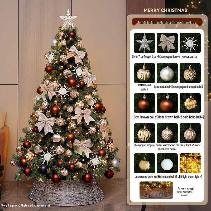 2025 White Flocked Snowy Christmas Tree Set with DIY Ornaments for Home Living Room