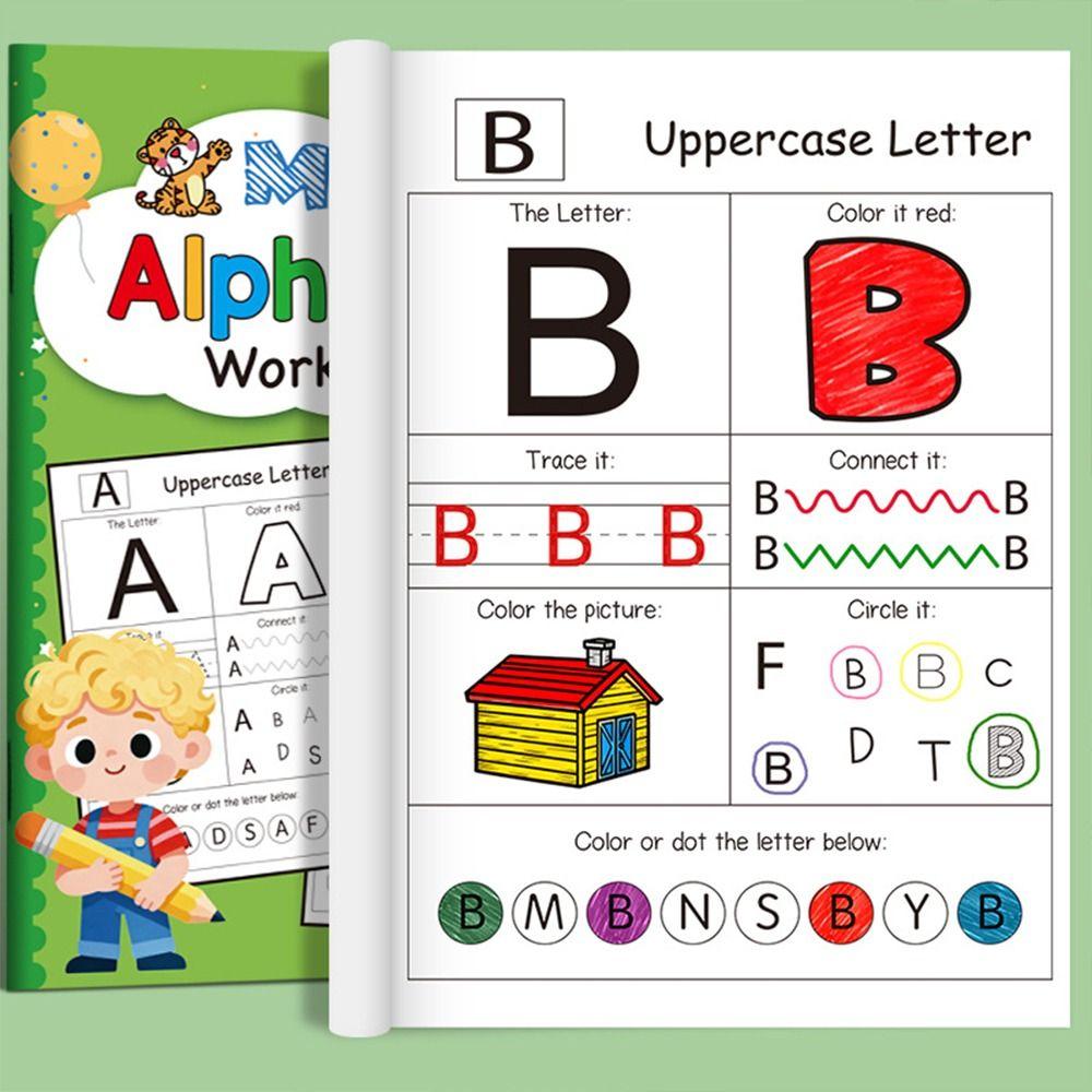32/48 Pages A-Z Letter Training Book Colored Tracing And Coloring Alphabet Workbook English Letter Practice Book Children