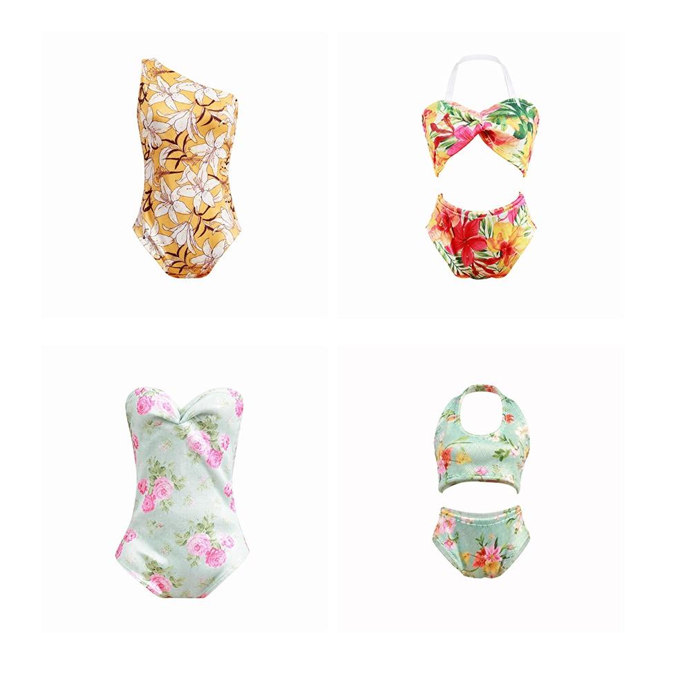 Soft Cloth Fashion Doll Beachwear Floral Print Doll Swimwear Doll Swimsuit Clothes Doll Dress Up