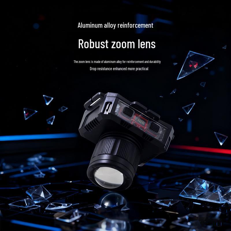 LED Long-Lasting Outdoor Headlamp: High-Lumen, Dimmable, Head-Mounted Light for Fishing and Mining.