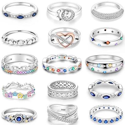 Anel de joias da moda 100% prata esterlina 925 anel de noivado feminino fazendo joias para mulheres como presentes de festa de casamento