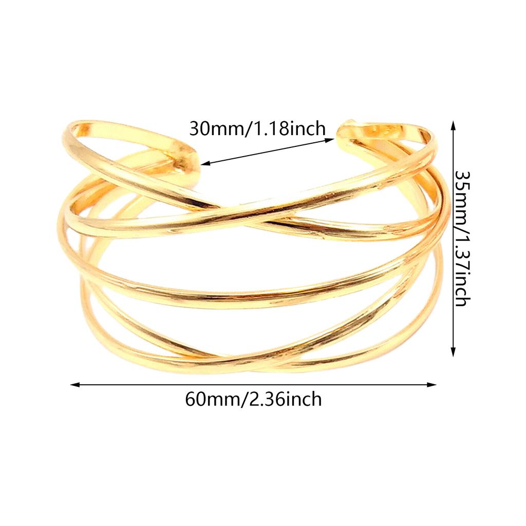 Fashionable Hollow Bangles Irregular Cuff Geometric Bracelets Metal Texture Wrist Jewelry for Parties and Daily Wear
