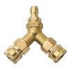 3/8 Fitting Pressure Washer Tee, Splitter Coupler, Quick Connect Two to