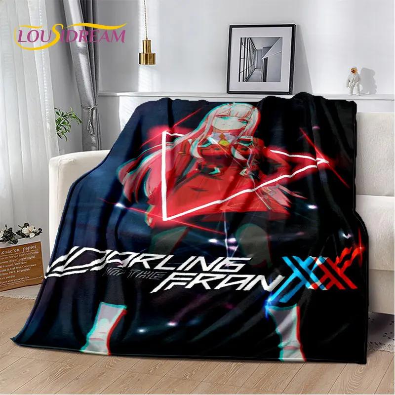 Zero Two DARLING In The FRANXX Soft Plush Blanket,Flannel Blanket Throw Blanket for Living Room Bedroom Bed Sofa Picnic Cover 3D