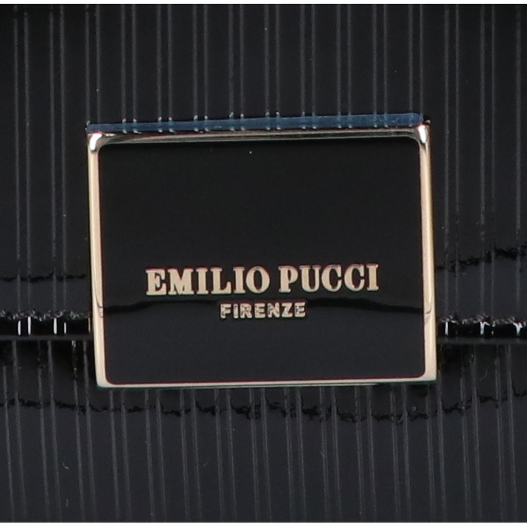 Emilio Pucci [8RBC21] Patent Leather Pucci Pattern 2-Way Shoulder Bag Handbag blackUsed