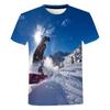 Letní Sněžná Hora Tělesná Výchova Sportovní Topy Zimní Lyžování 3D Potisk Tričko Pánské Vzrušující Kaskadérské Tričko