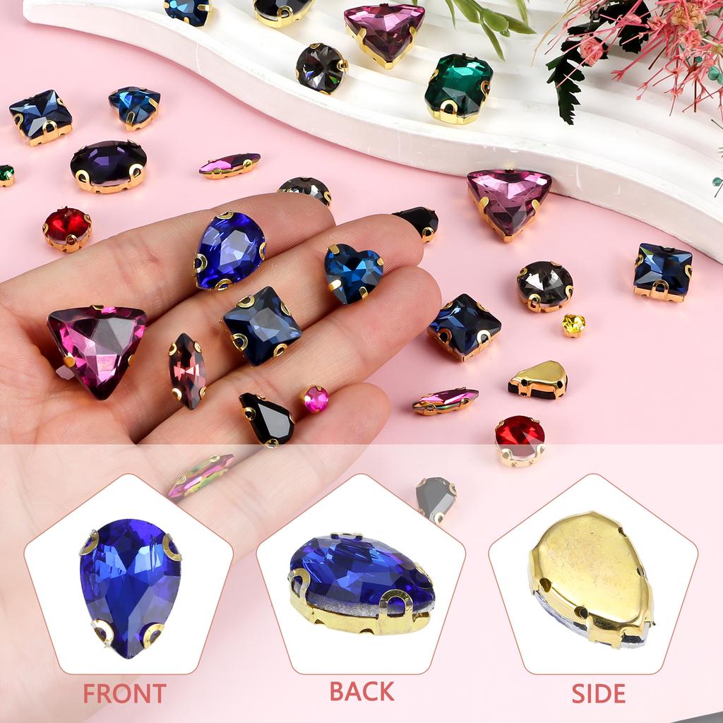 Mix Shapes Best Quality Resin Sewing Rhinestone Sew On Stones Strass for Clothing Accessories Shoes