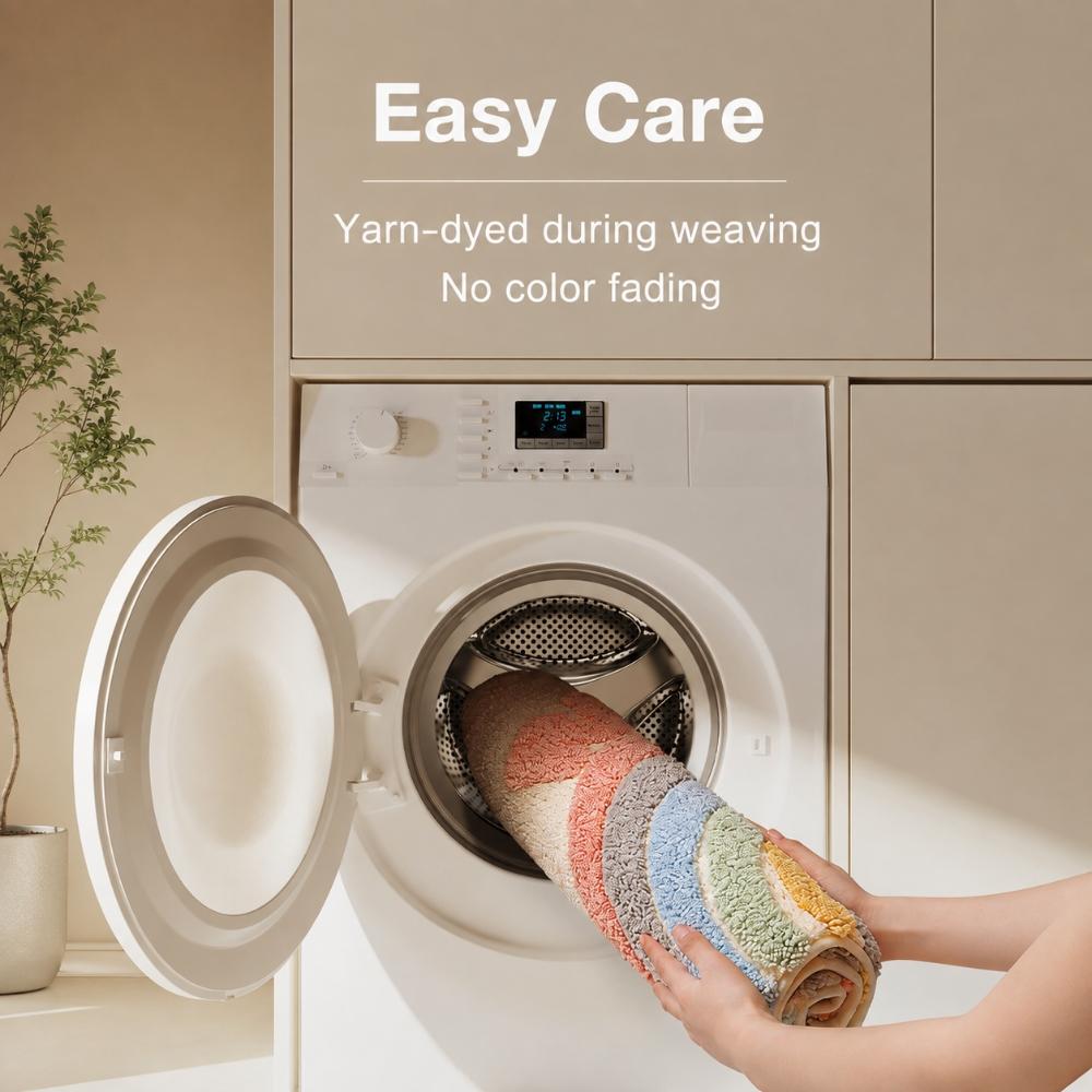 Absorbent Quick-Drying Bathroom Mat, Non-Slip Machine Washable Tufted Bath Rug for Bathtub and Shower Area, 40x60/50x80/60x90 cm