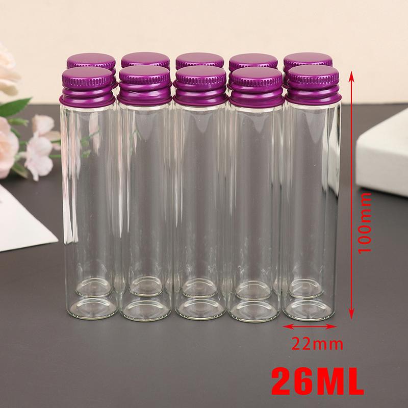 10 Kusů 5ml/7ml/10ml/14ml/18ml/20ml Skleněné Lahvičky Hliníkovými Víčky Malé Mini Skleněné Skleničky 6 Velikostí U-pick