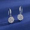 Simulated Moissanite Sunflower Stud Earrings for Women - One Carat