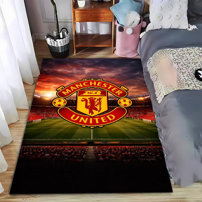 "Tappeto Logo Manchester United, Design Stadio di Calcio, Tappeto Arredo Casa" Adatto per l'uso come antiscivolo per soggiorno, camera da letto, divani