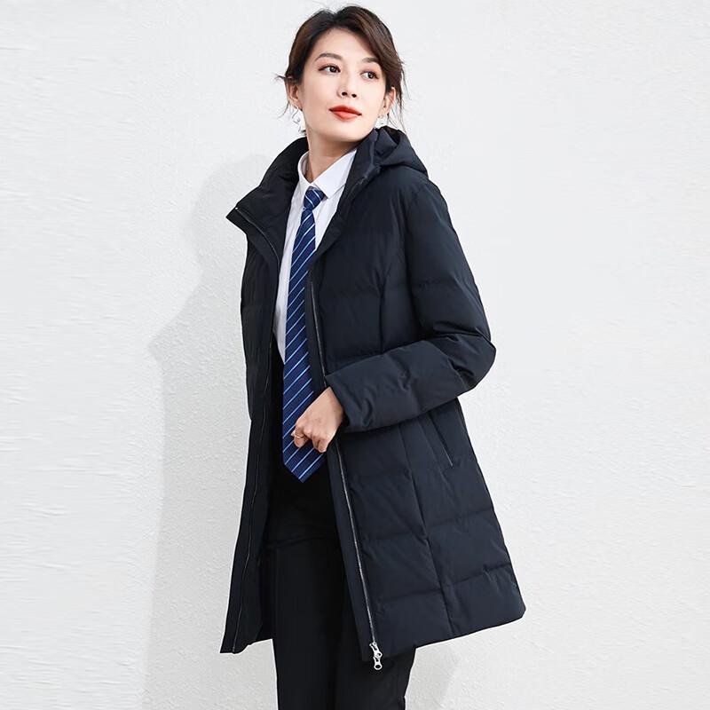 Tluoman Unisex Mid-length Hooded Down Jacket